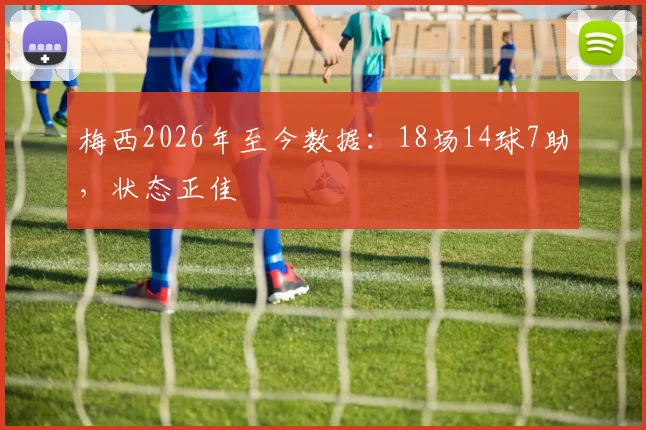 梅西2026年至今数据：18场14球7助，状态正佳